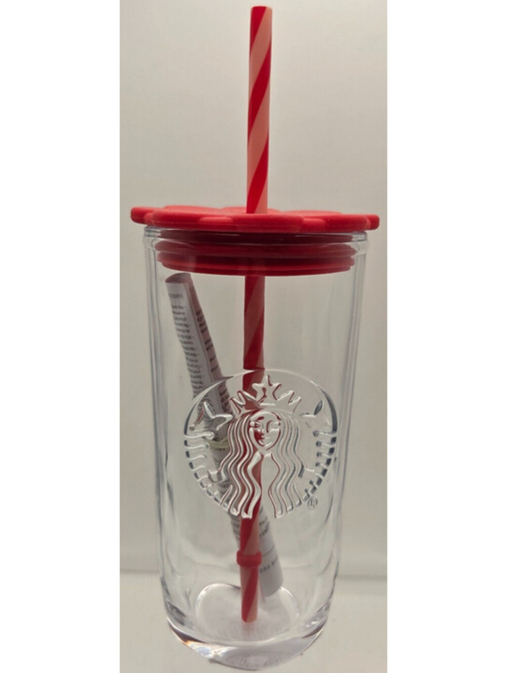 Starbucks 16oz Valentine Heart Cold Cup Red Lid Straw Tumbler NEW Discontinued